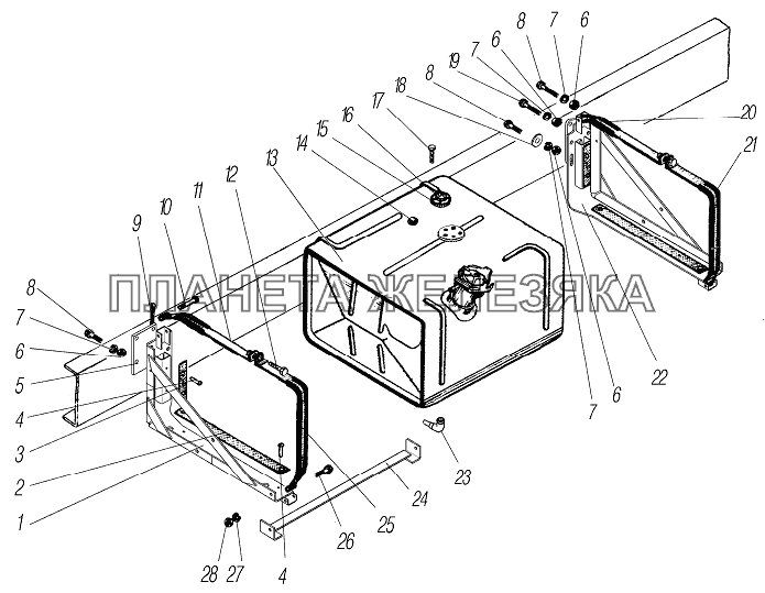 Дополнительный топливный бак УРАЛ-44202-3511-80