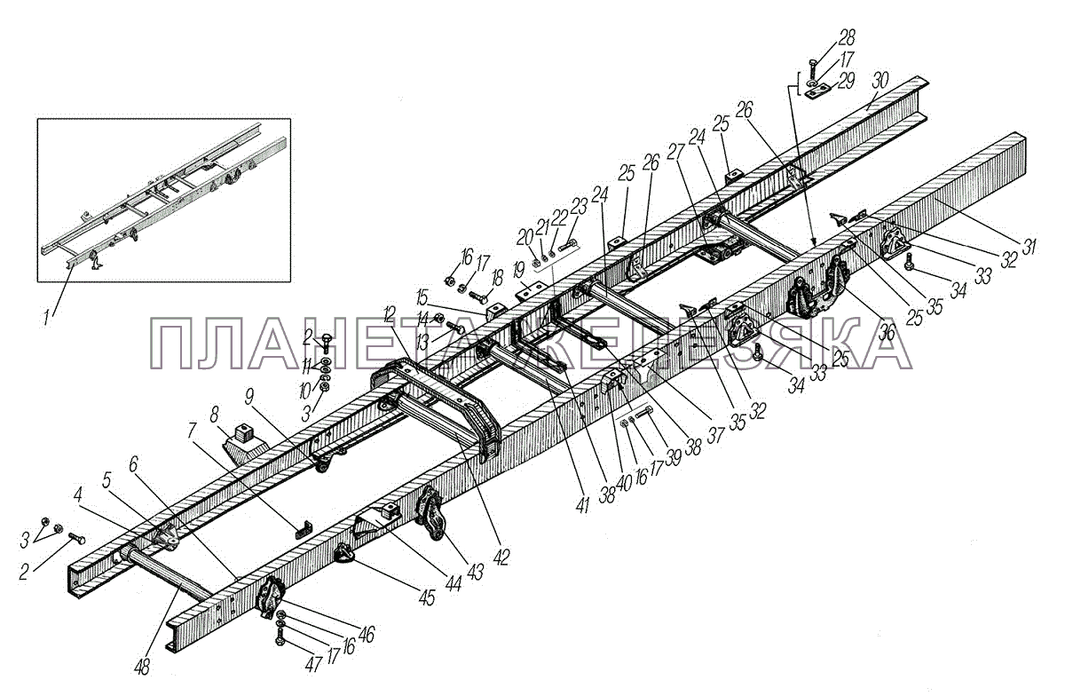 Рама УРАЛ-55571-1121-70