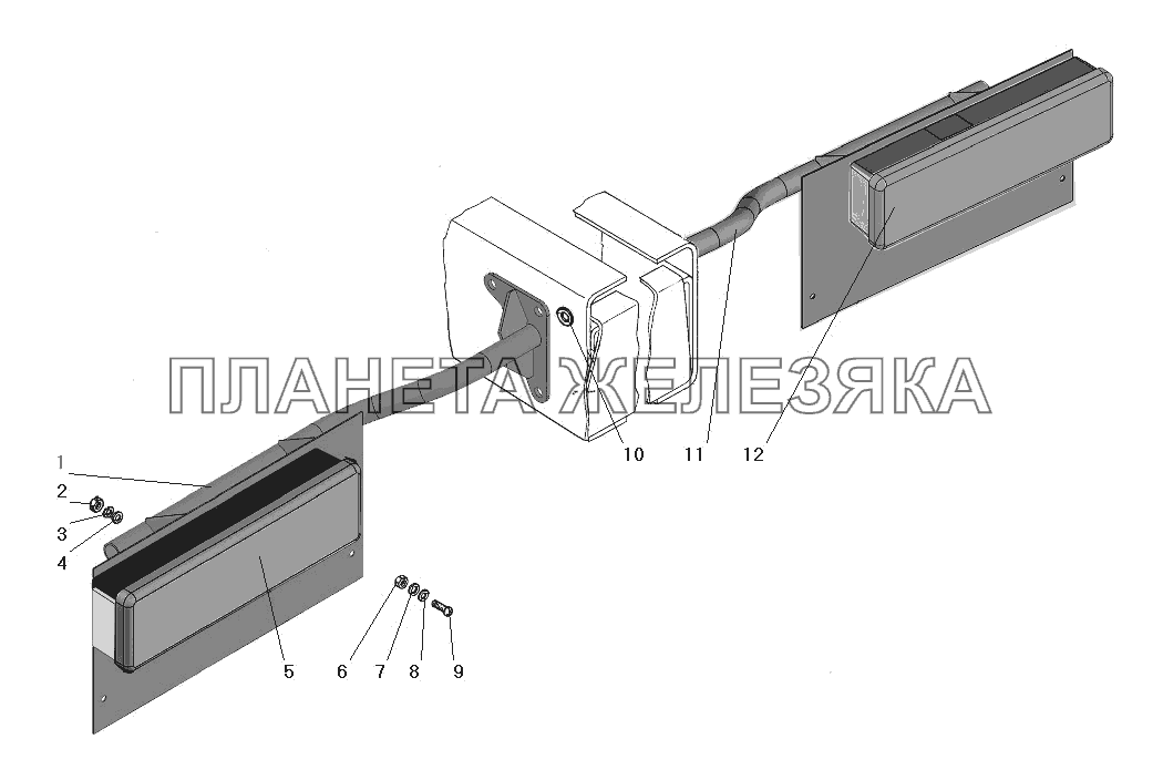 Установка задних осветительных приборов УРАЛ-63674