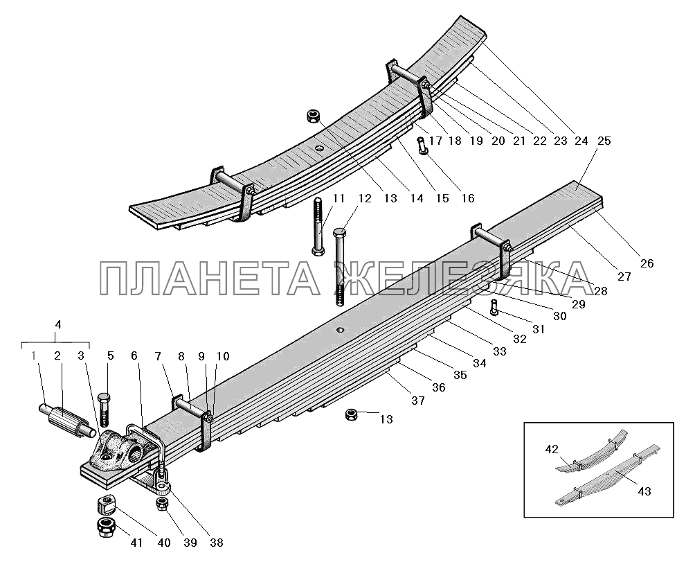Задняя рессора УРАЛ-63674