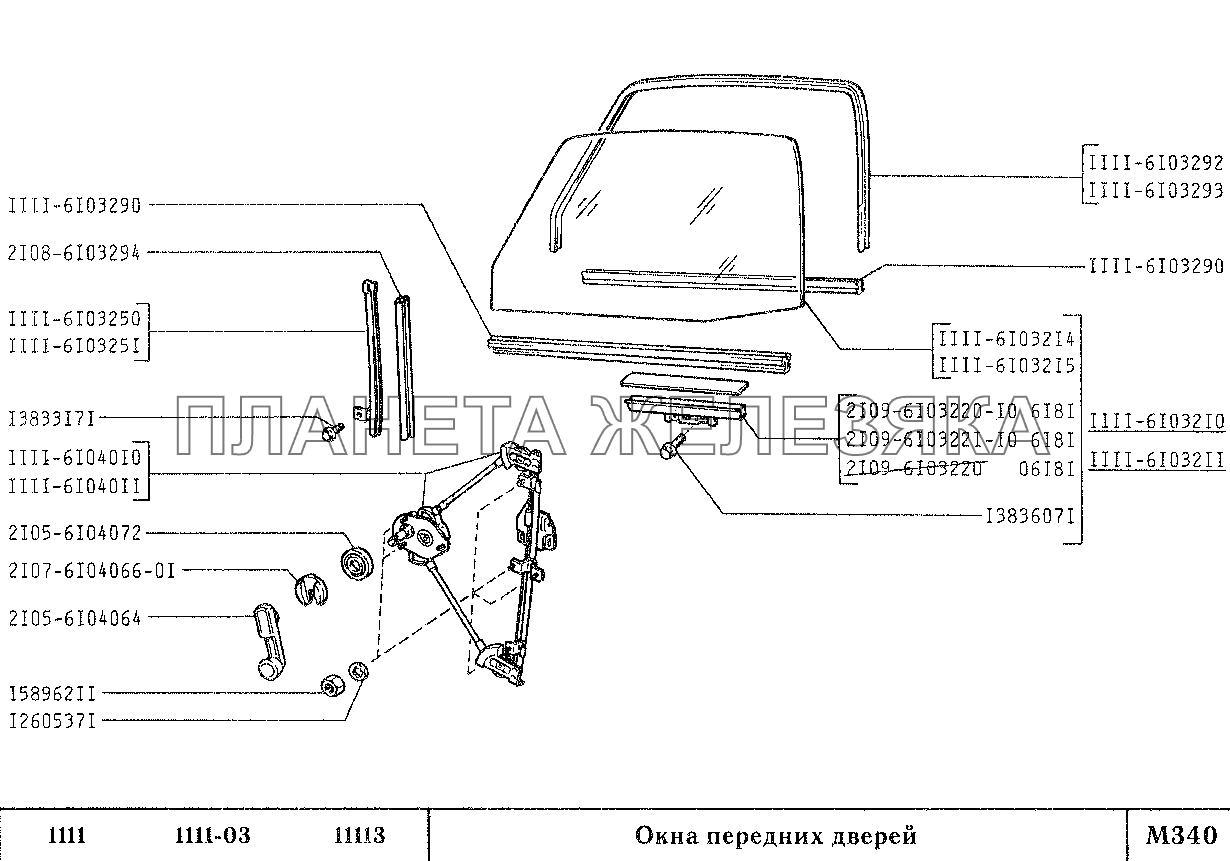 Окна передних дверей ВАЗ-1111 