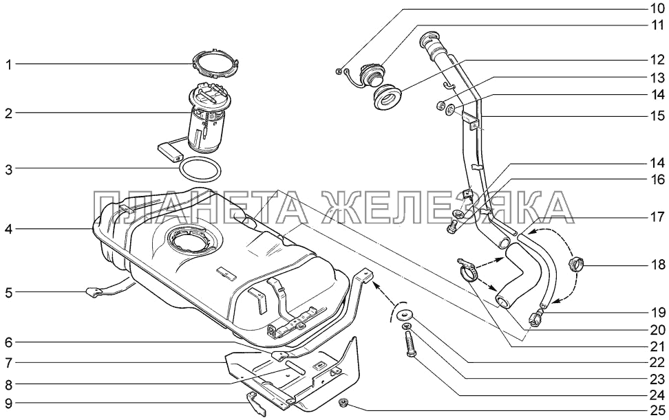 Бак топливный LADA-1117, 1118, 1119