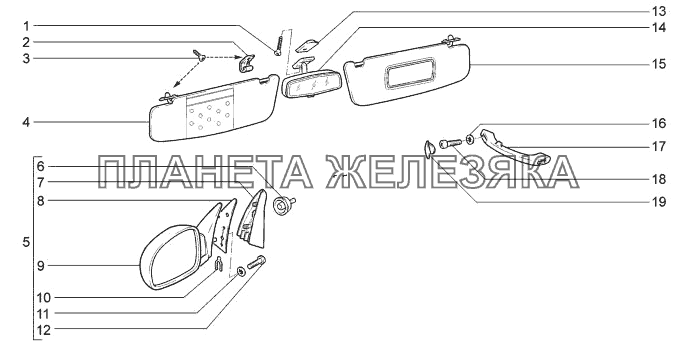 Принадлежности салона LADA-1117, 1118, 1119