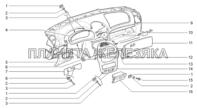 Панель приборов LADA-1117, 1118, 1119
