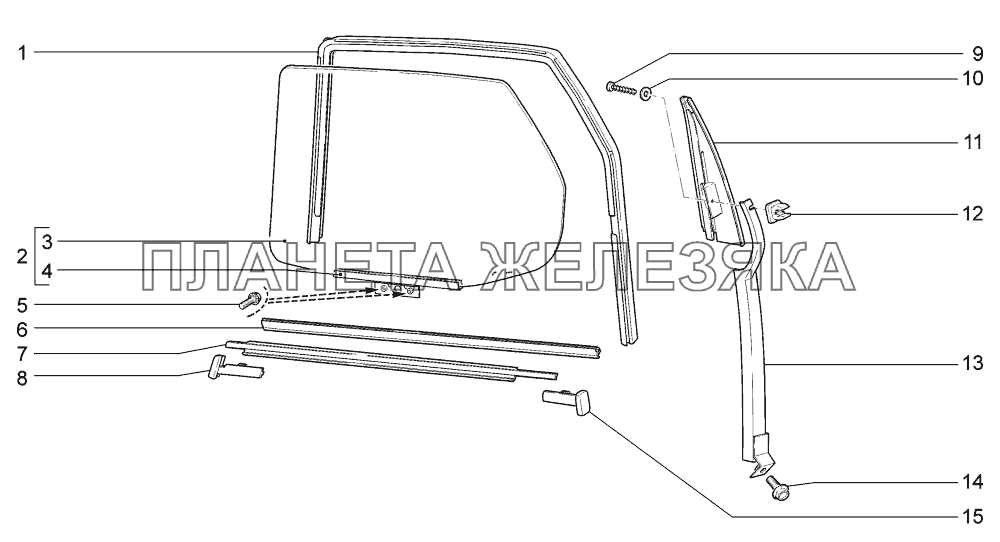 Окна задних дверей LADA-1117, 1118, 1119
