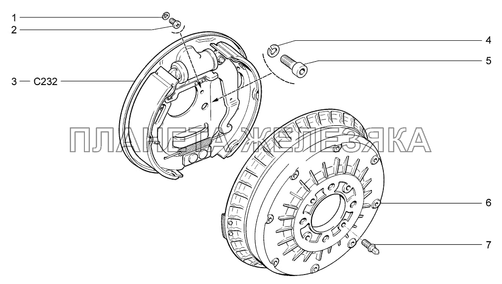 Тормоза задние в сборе LADA-1117, 1118, 1119