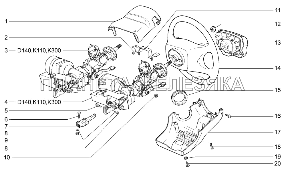 Колонка рулевая LADA-1117, 1118, 1119
