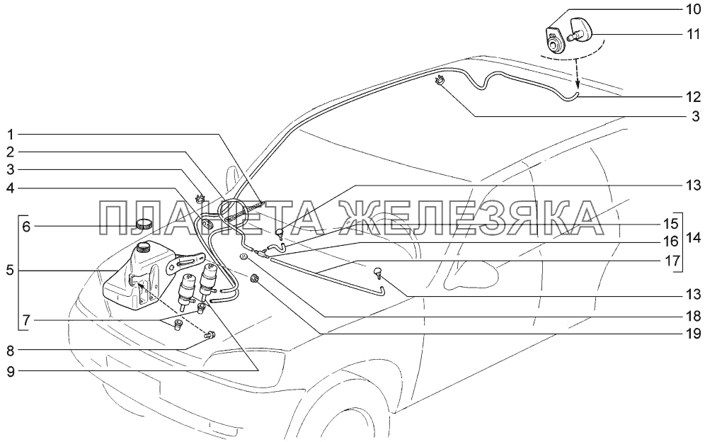 Омыватели LADA-1117, 1118, 1119