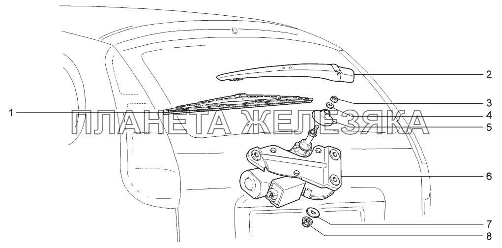 Стеклоочиститель задний LADA-1117, 1118, 1119
