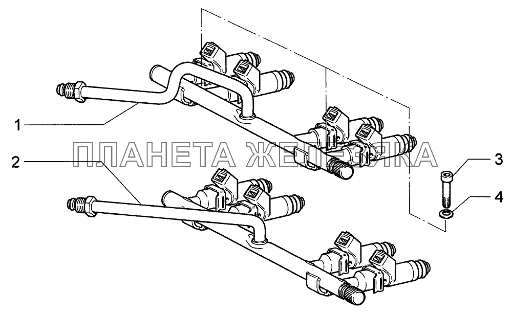 Рампа форсунок ВАЗ-1118 