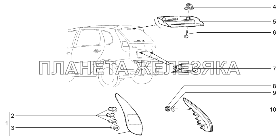 Освещение заднее LADA-1119 Sport