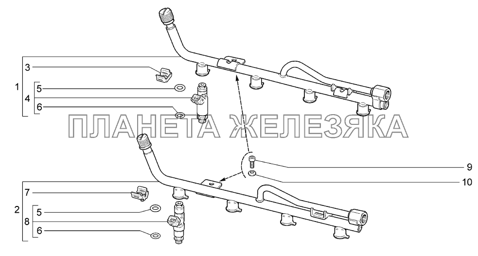 Рампа и форсунки LADA-1119 Sport