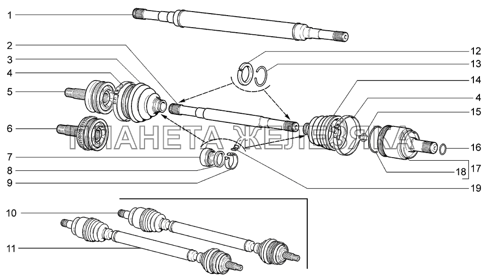 Привод передних колес LADA-1119 Sport