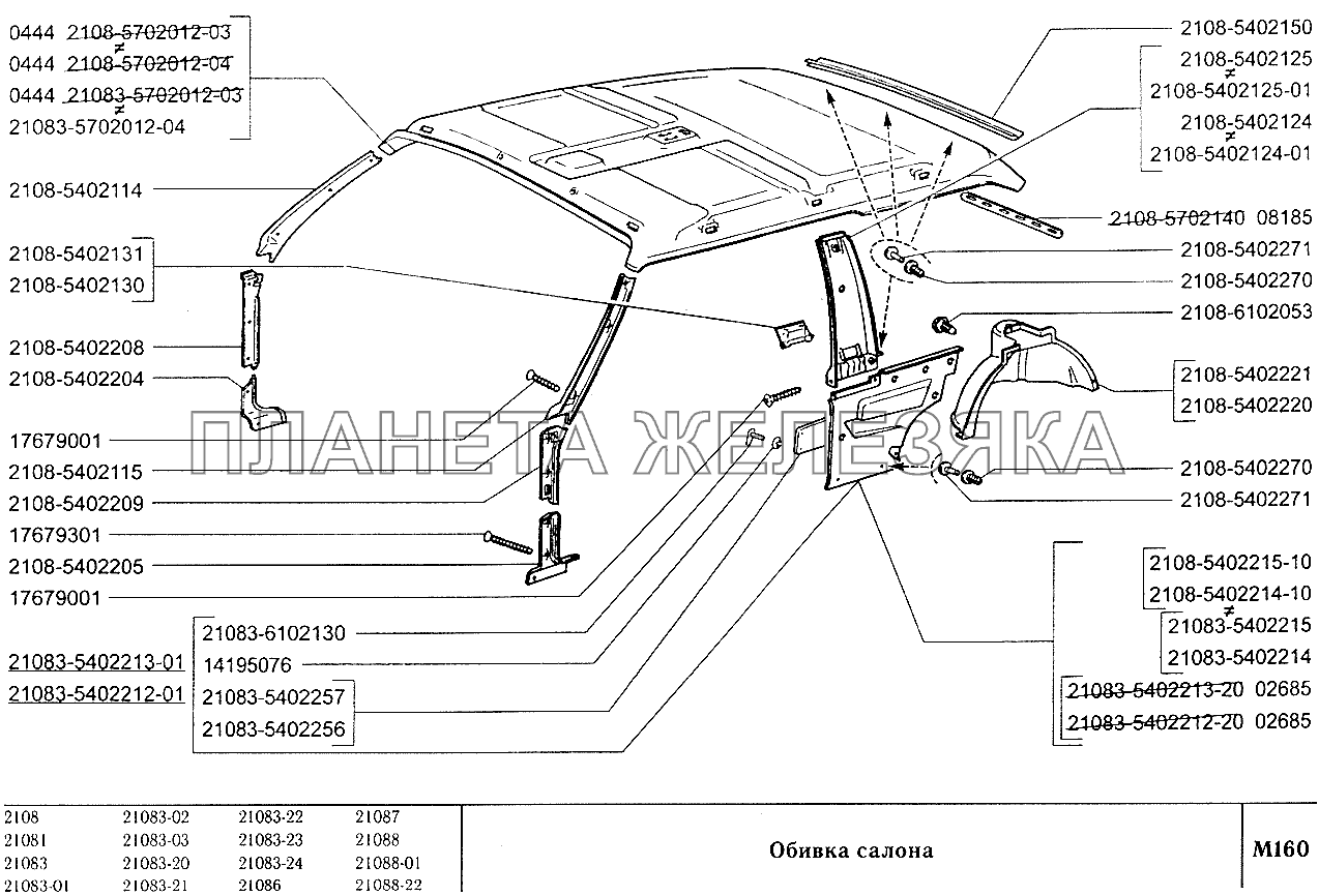 Обивка салона ВАЗ-2108