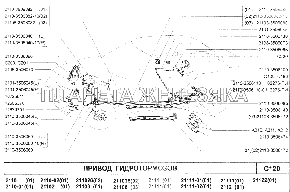 Привод гидротормозов ВАЗ-2110 (2007)