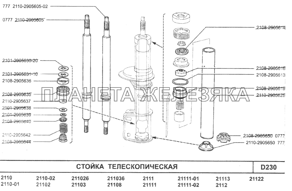 Стойка телескопическая ВАЗ-2110 (2007)