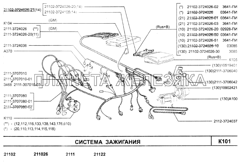Система зажигания ВАЗ-2110 (2007)