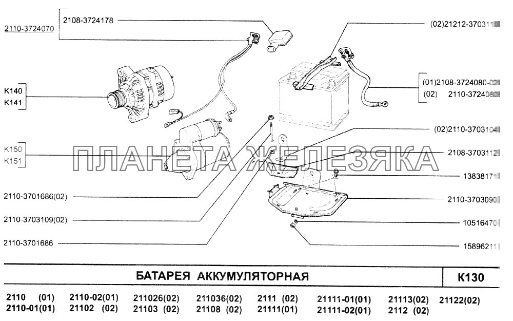 Батарея аккумуляторная ВАЗ-2110 (2007)
