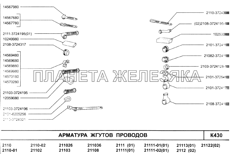 Арматура жгутов проводов ВАЗ-2110 (2007)