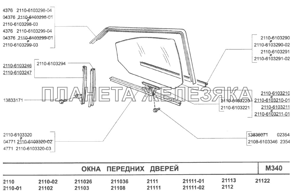 Окна передних дверей ВАЗ-2110 (2007)