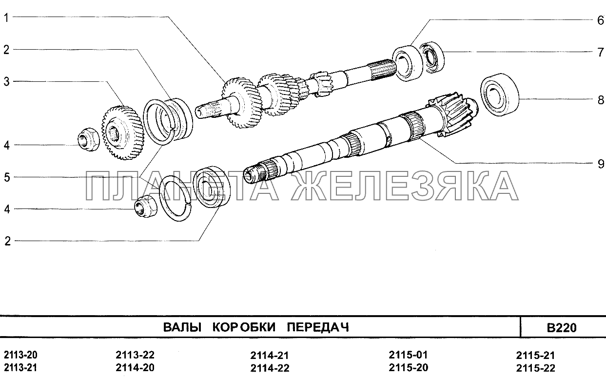 Валы коробки передач ВАЗ-2113