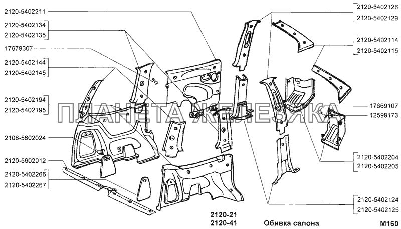 Обивка салона ВАЗ-2120 