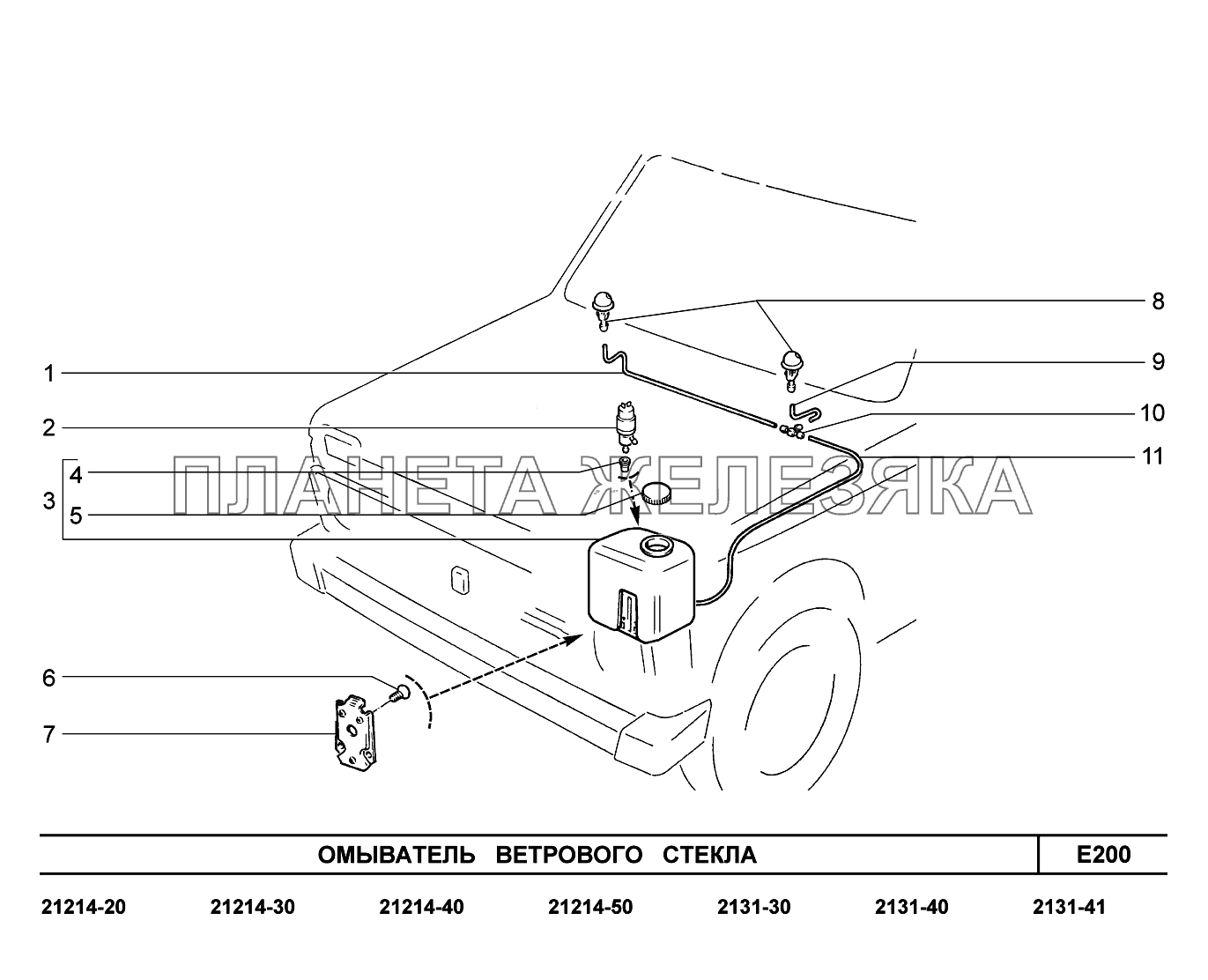 E200. Омыватель ветрового стекла LADA 4x4