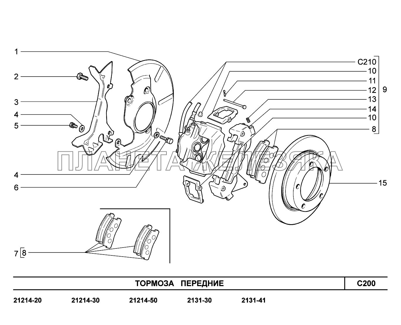 C200. Тормоза передние LADA 4x4