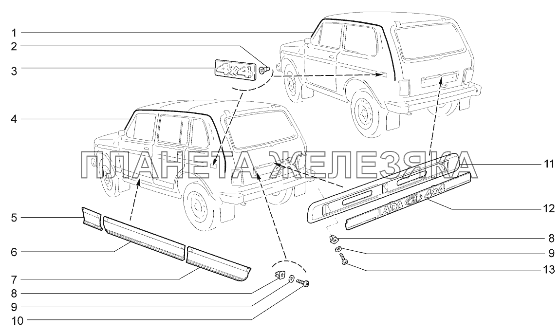Накладки облицовочные LADA 4x4 M
