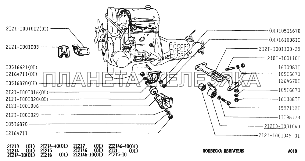 Подвеска двигателя ВАЗ-2131
