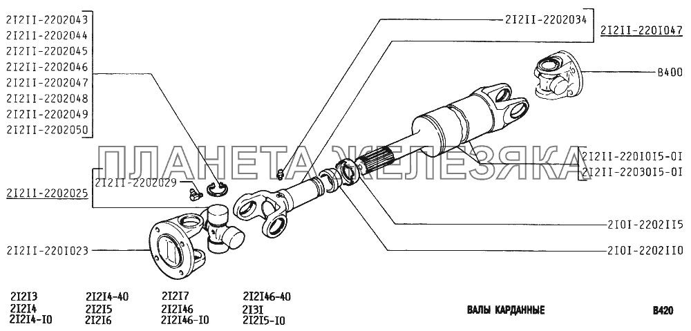 Валы карданные ВАЗ-2131
