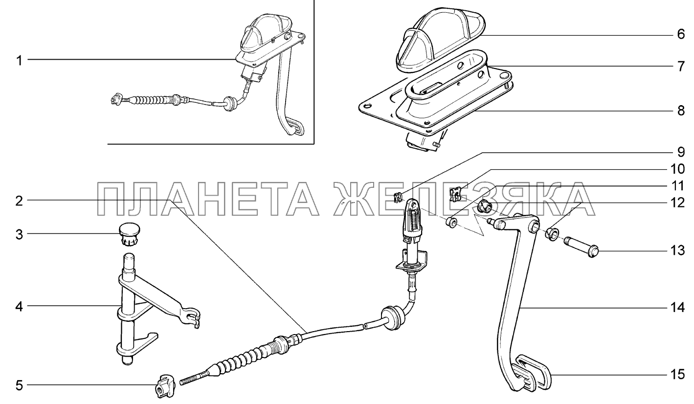 Привод сцепления ВАЗ-2170 