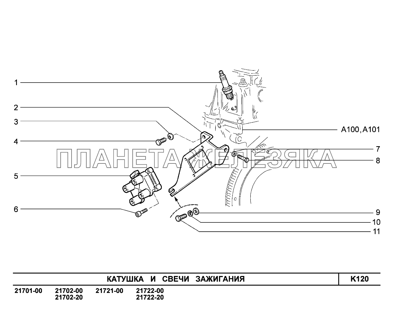 K120. Катушка и свечи зажигания ВАЗ-2170 