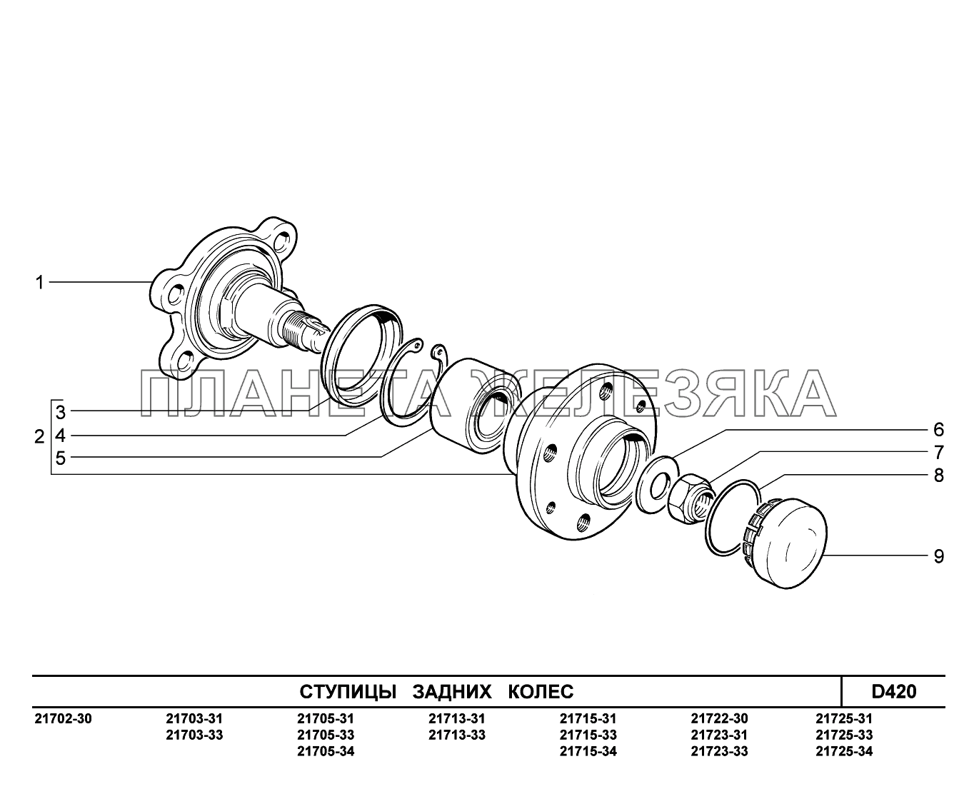 D420. Ступицы задних колес ВАЗ-2170 