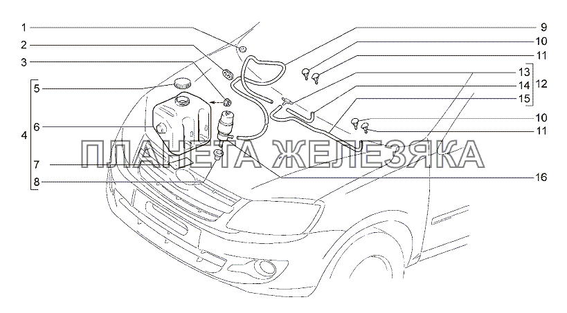 Омыватель ветрового стекла Lada Granta-2190