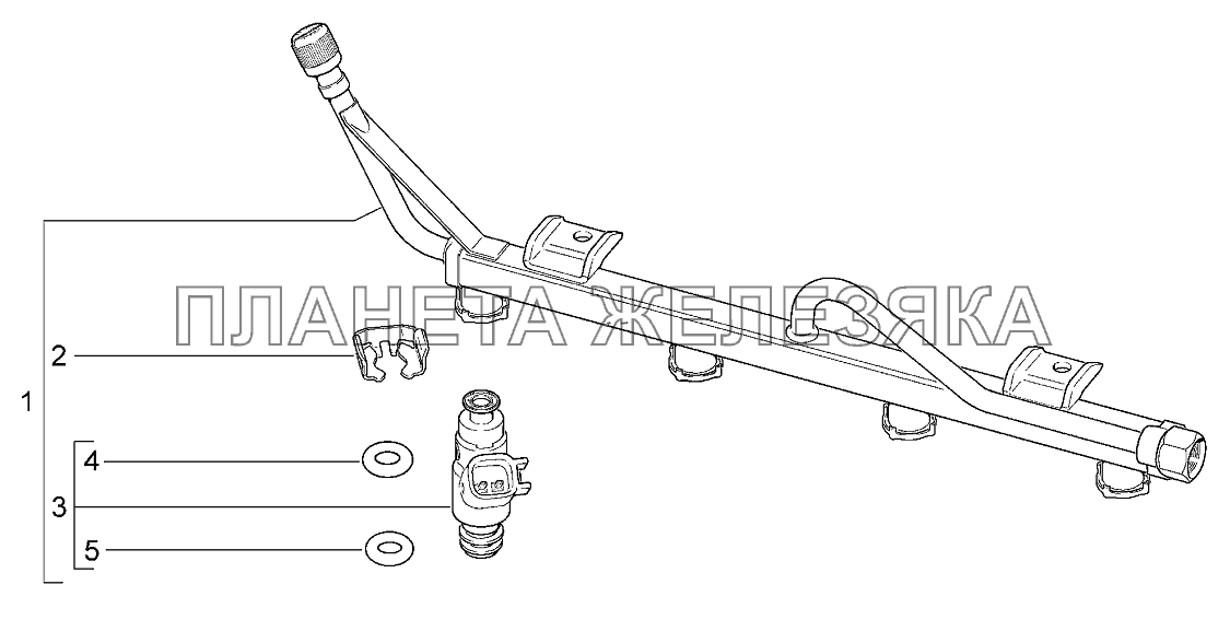 Рампа и форсунки Lada Kalina 2192, 2194