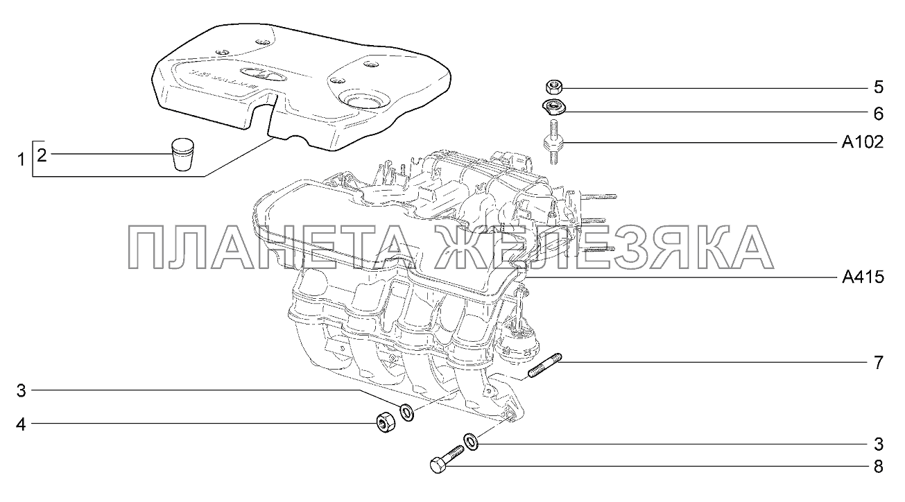 Установка модуля впуска Lada Kalina 2192, 2194