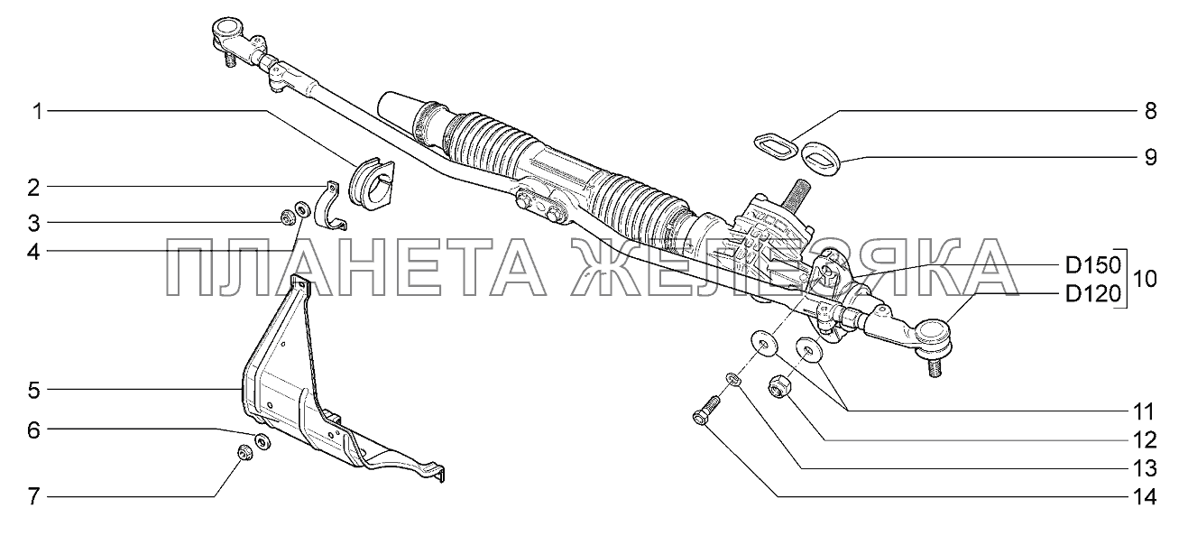 Механизм рулевой Lada Kalina 2192, 2194