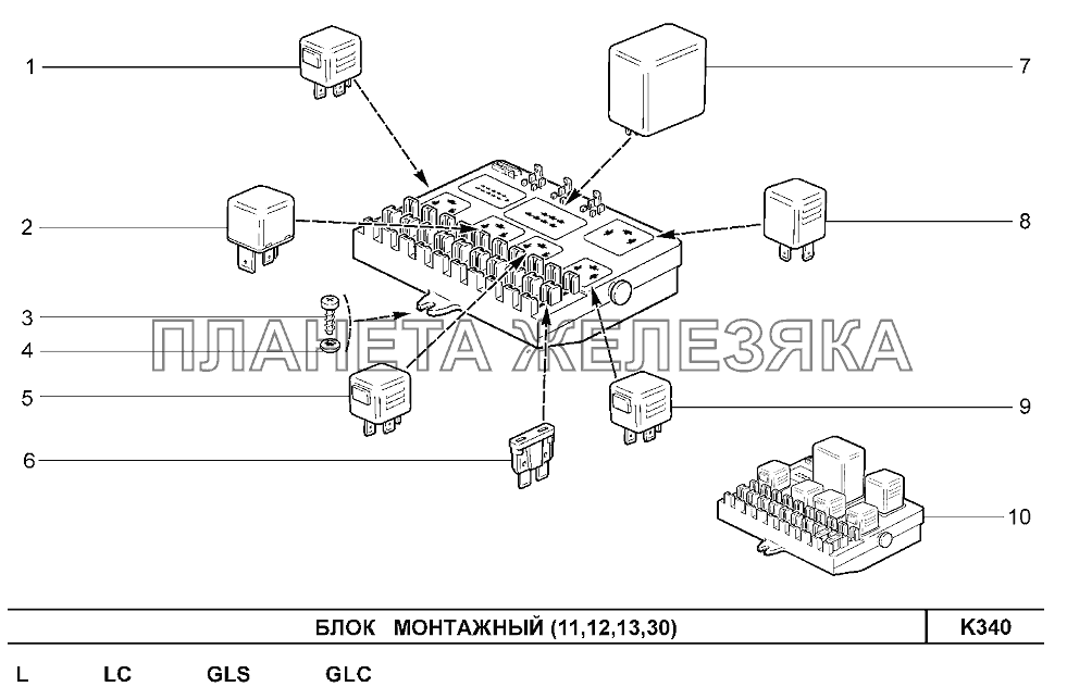 Блок монтажный (11,12,13,30) Шевроле Нива-1,7