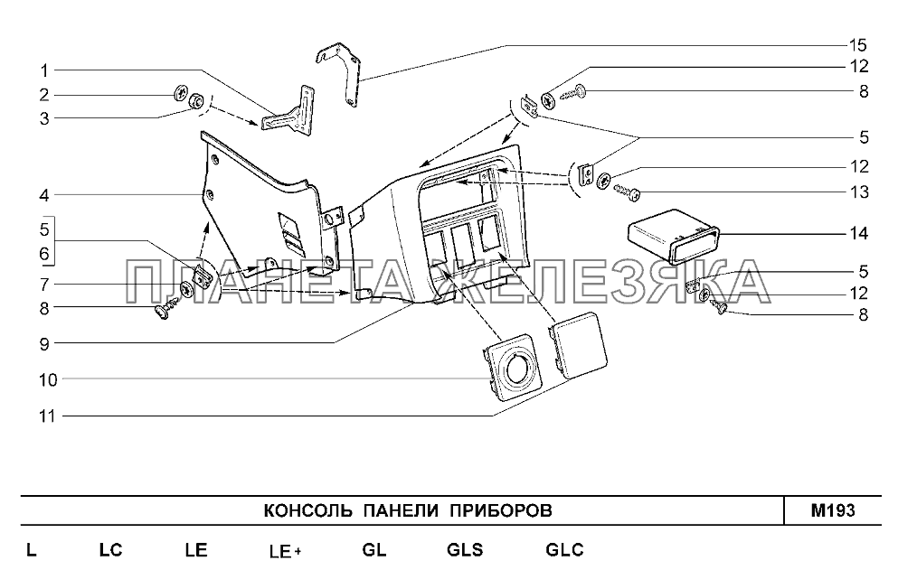 Консоль панели приборов Шевроле Нива-1,7