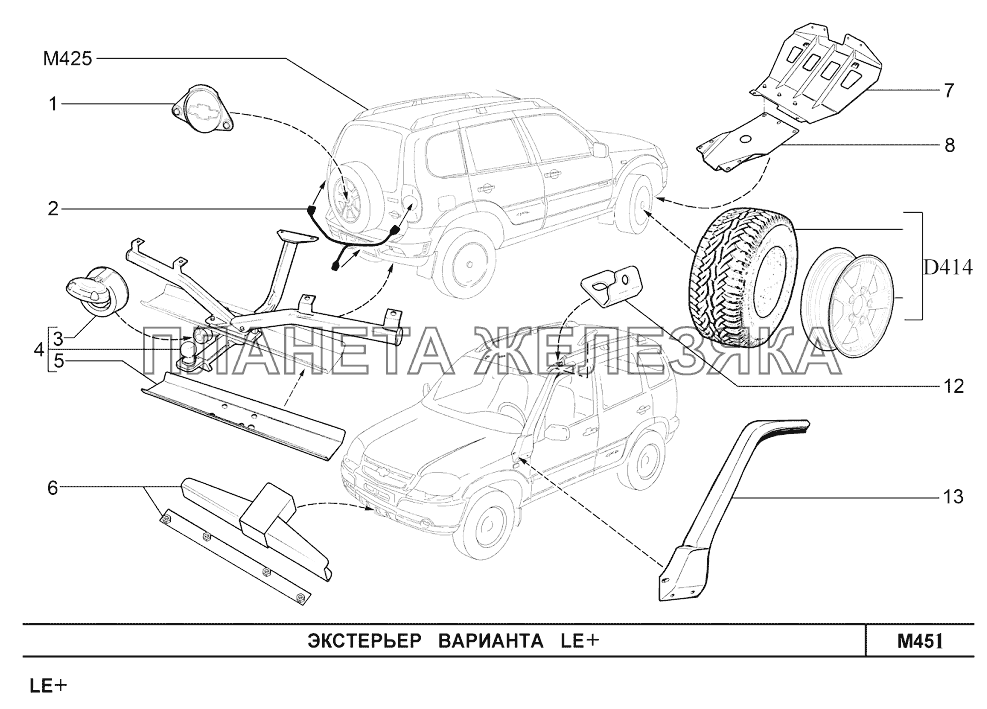 Экстерьер варианта LE+ Шевроле Нива-1,7