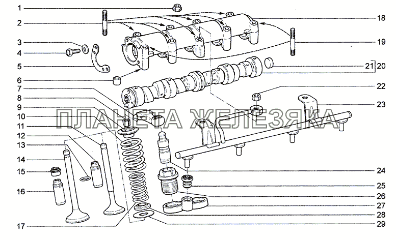 Механизм газораспределительный (32, 55, 34,10) с 08.2008 Chevrolet Niva 1.7