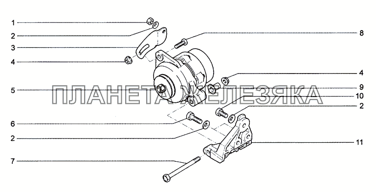 Генератор с арматурой (12, 13) Chevrolet Niva 1.7