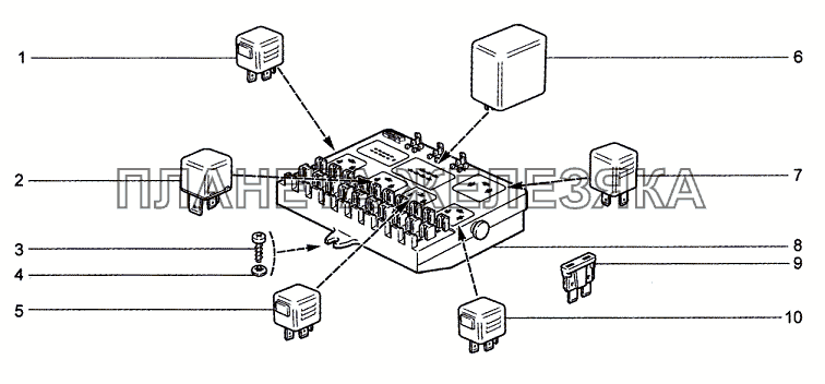Блок монтажный (11, 12, 13, 30) Chevrolet Niva 1.7
