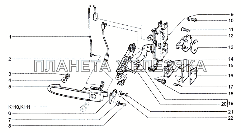 Замок и ручка двери задка Chevrolet Niva 1.7