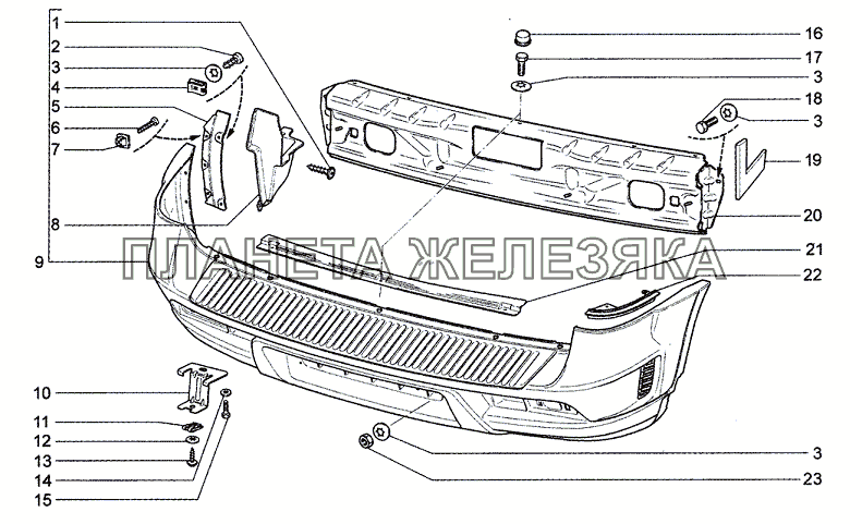 Бампер задний (10, 55, 34) Chevrolet Niva 1.7