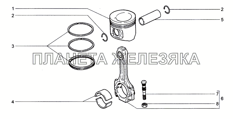 Шатуны и поршни Chevrolet Niva 1.7