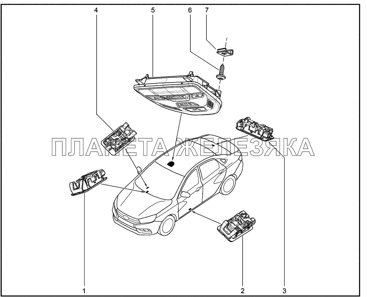 814011. Салонное освещение Lada Vesta