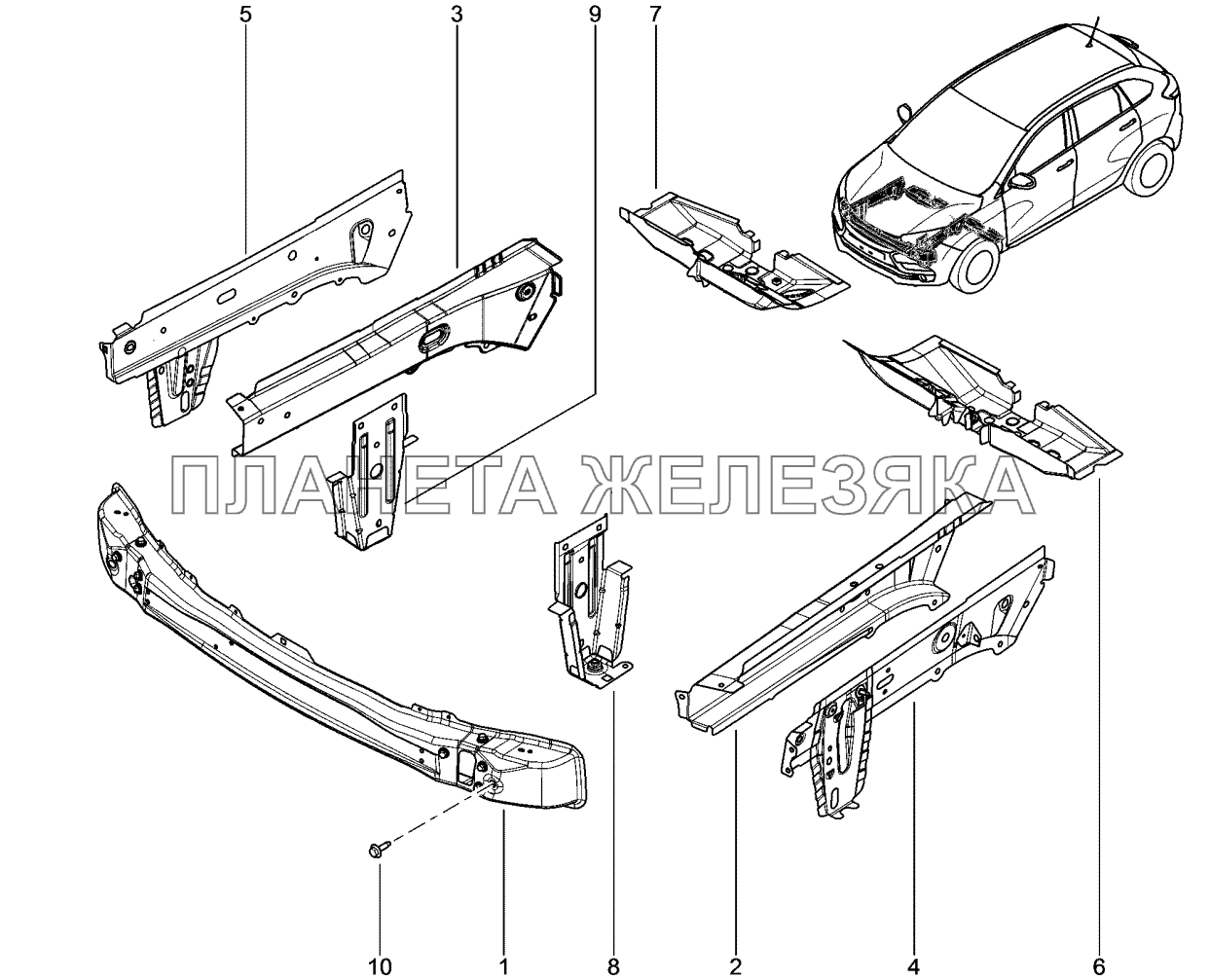 411010-1577920 Элементы нижние передние Lada Xray