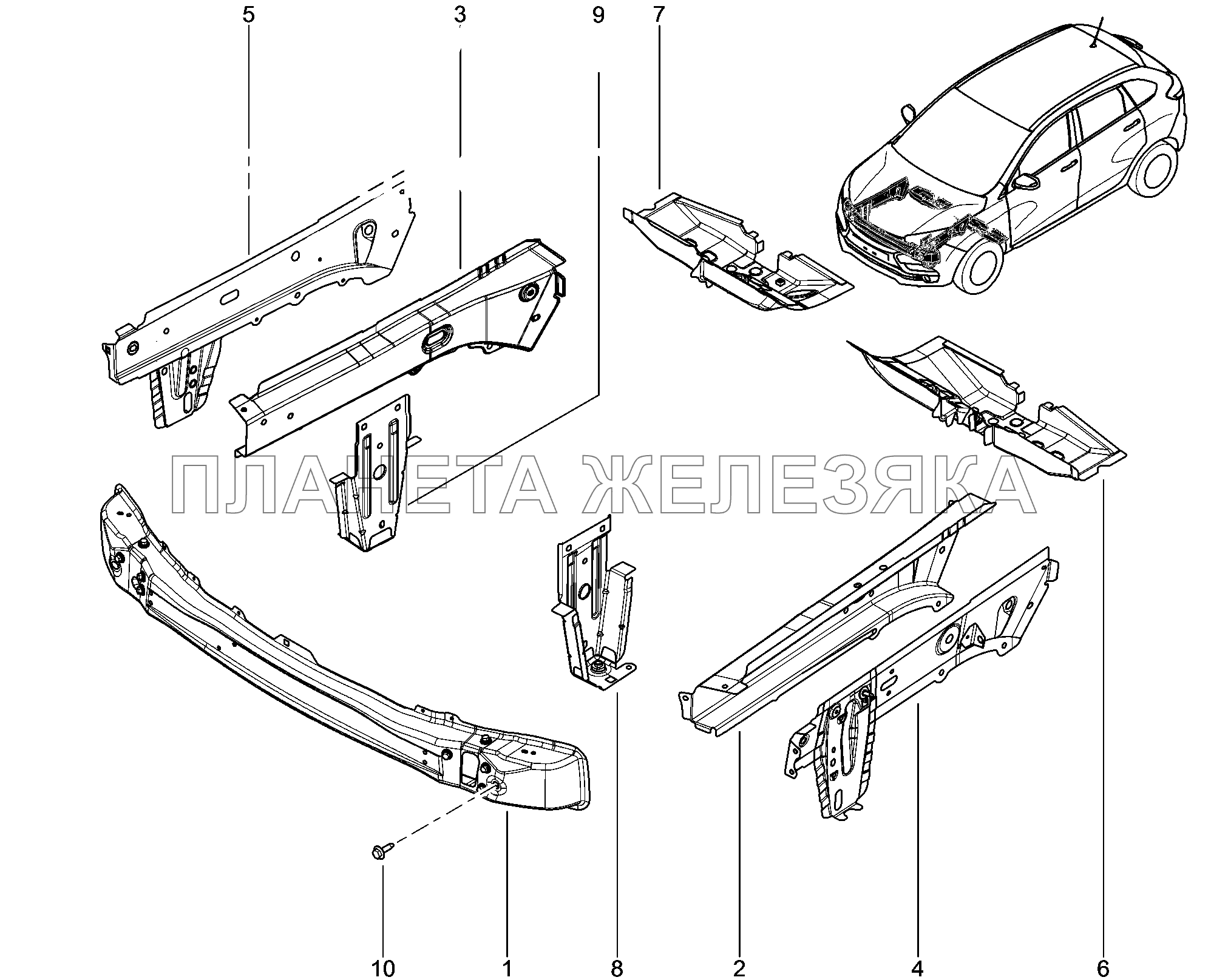 411010-1599243 Элементы нижние передние Lada Xray